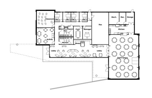 Activity Center - black and white layout - preliminary