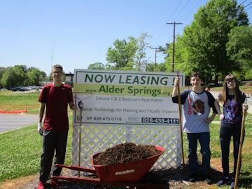 landscaping around sign