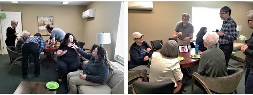 Residents enjoying the Potluck Breakfast