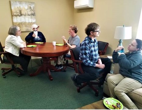 Residents at Potluck Breakfast